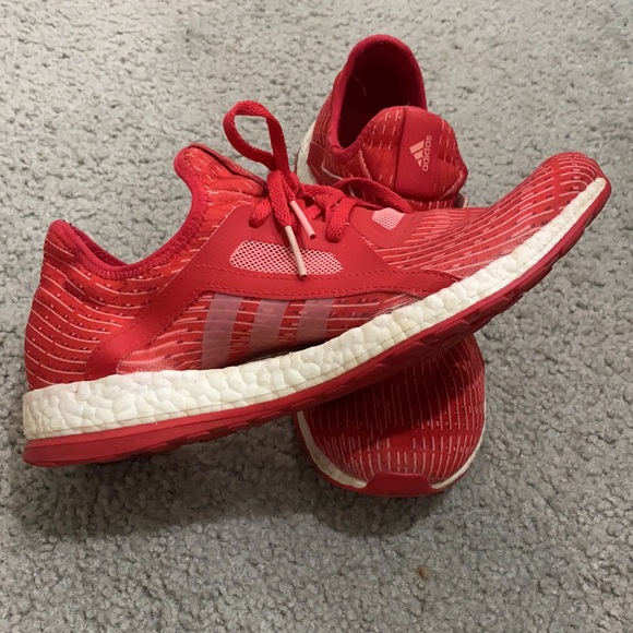 Red/pink Women’s ADIDAS pure boost x 10 - Picture 2 of 7